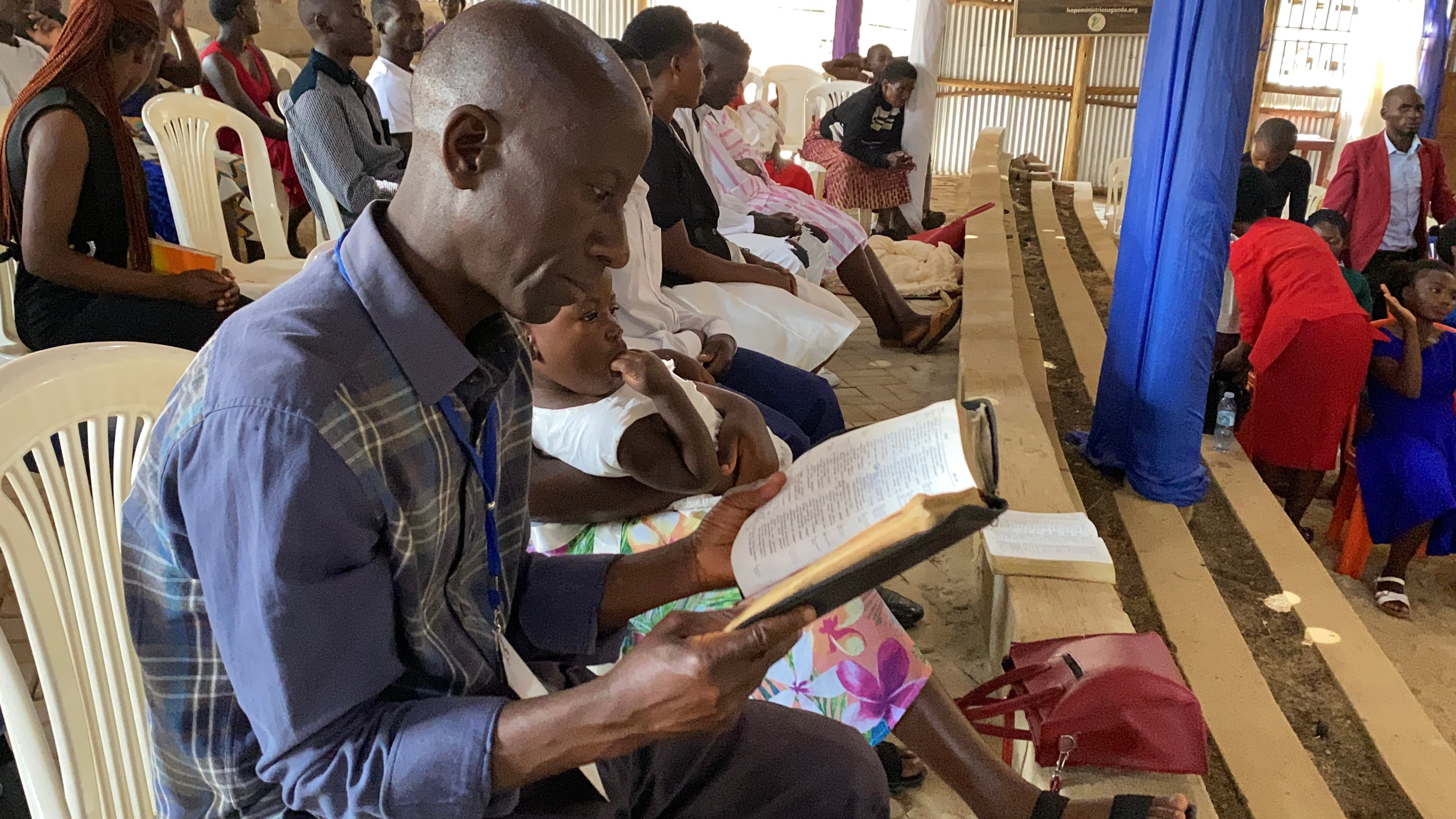 Man reading a bible